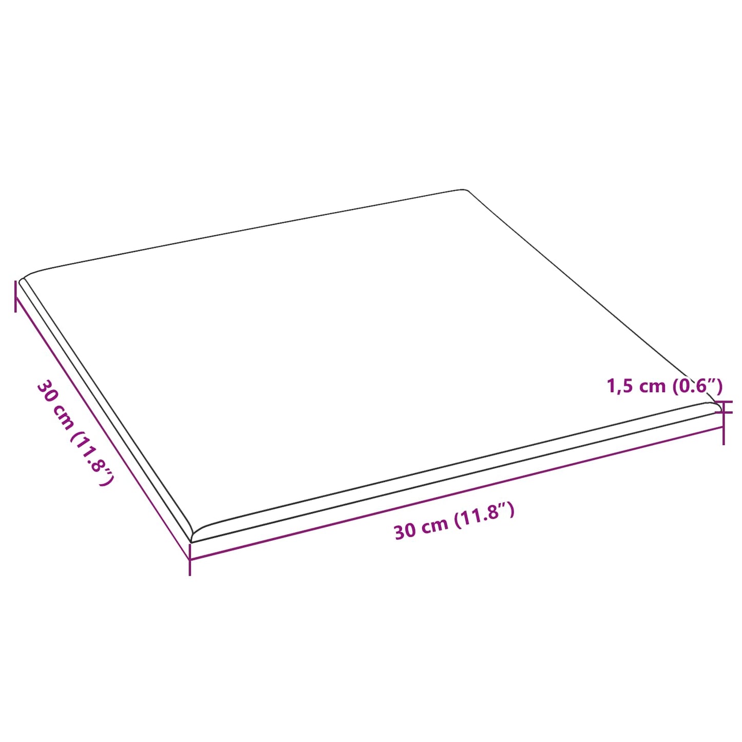 vidaXL Κεφαλάρι Τοίχου 12 pcs Ανοιχτό γκρι 30 x 30 cm ύφασμα