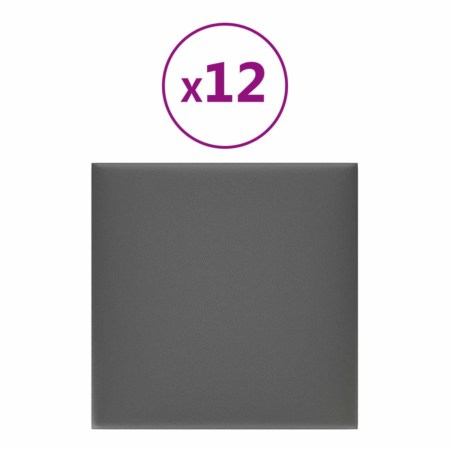 vidaXL Κεφαλάρι Τοίχου 12 pcs 30 x 30 cm Γκρι ύφασμα