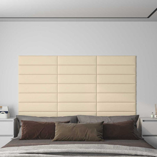 vidaXL Κεφαλάρι Τοίχου 12 pcs Κρεμ 60 x 15 cm ύφασμα
