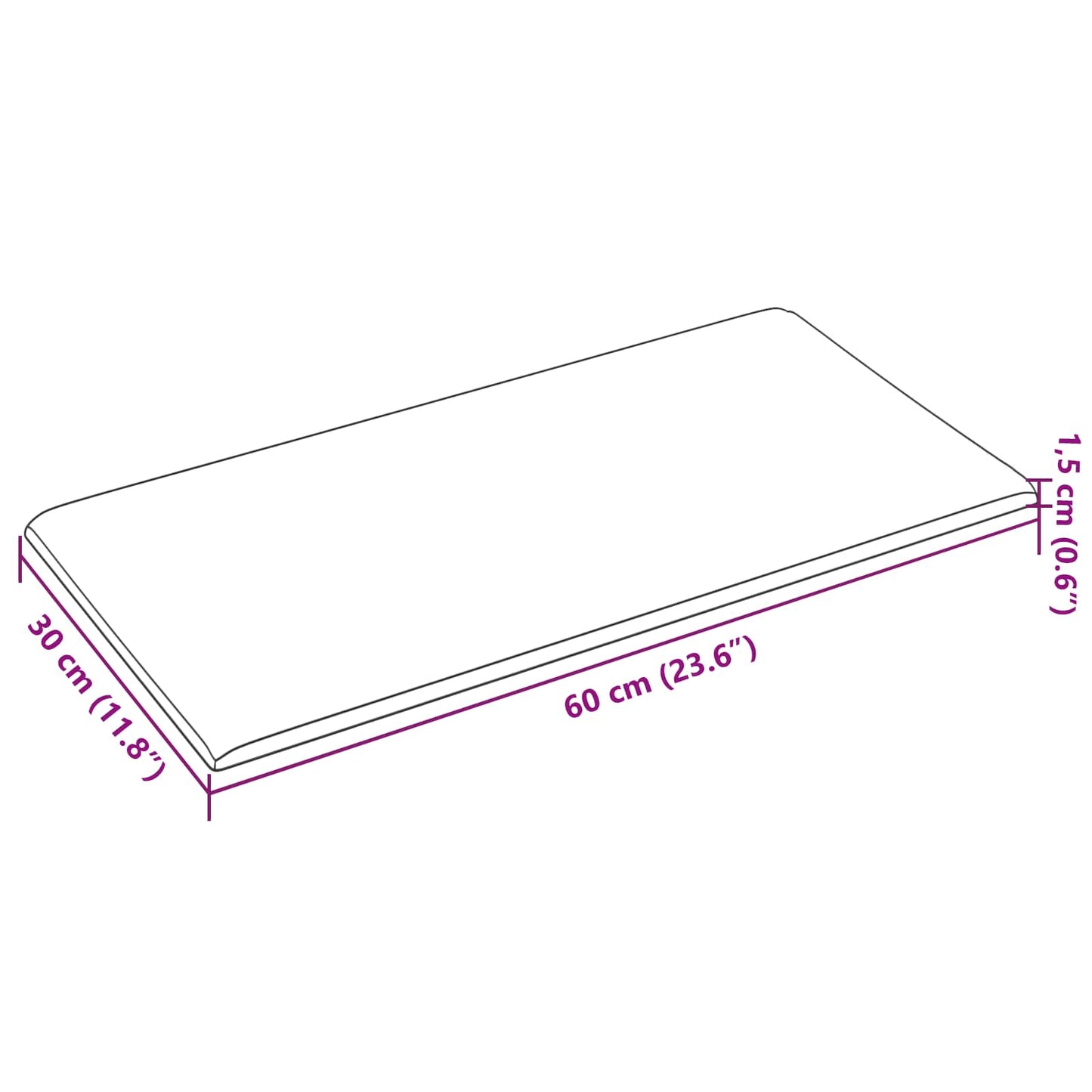 vidaXL Κεφαλάρι Τοίχου 12 pcs Κρεμ 60 x 30 cm ύφασμα