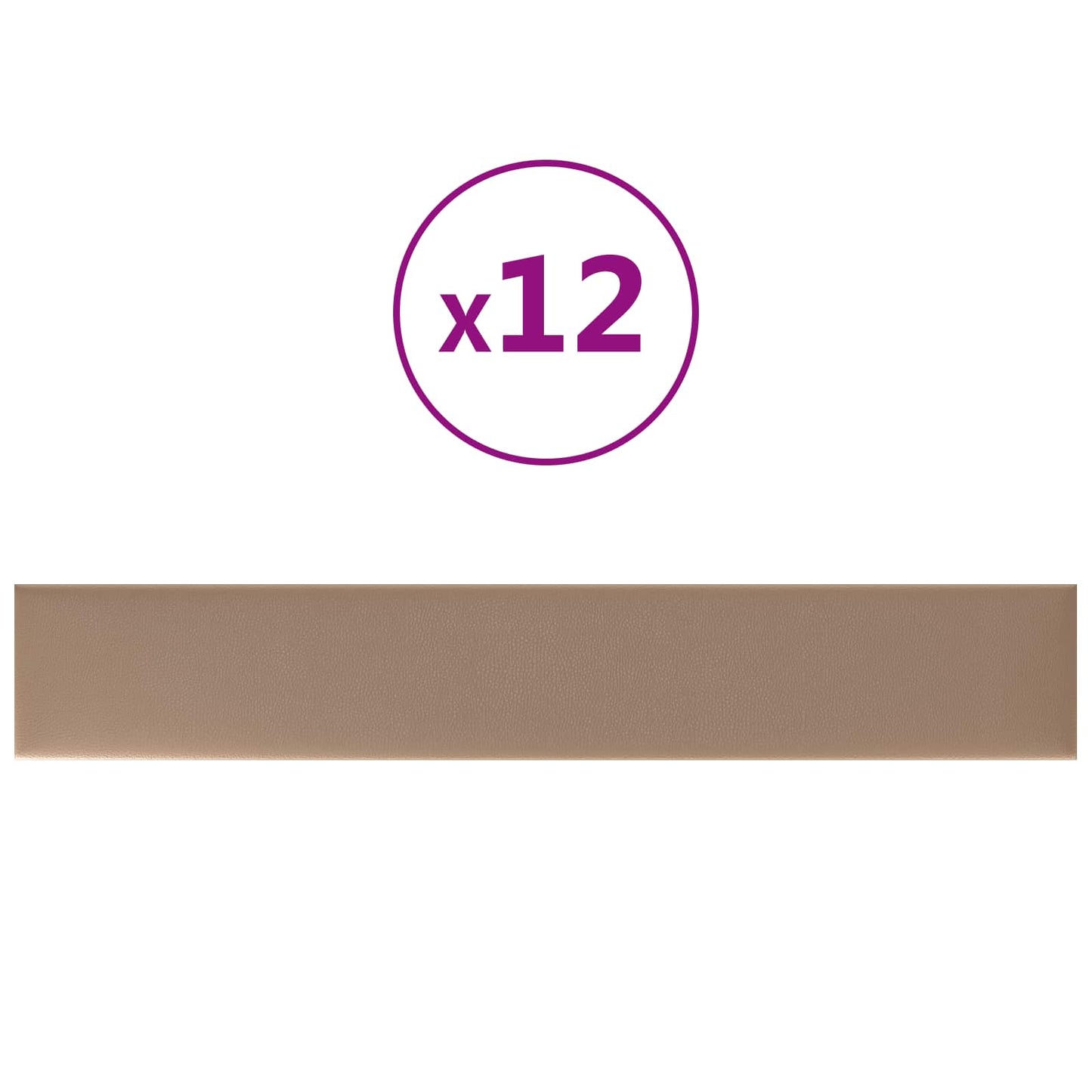 vidaXL Κεφαλάρι Τοίχου 12 pcs Καπουτσίνο 90 x 15 cm ύφασμα