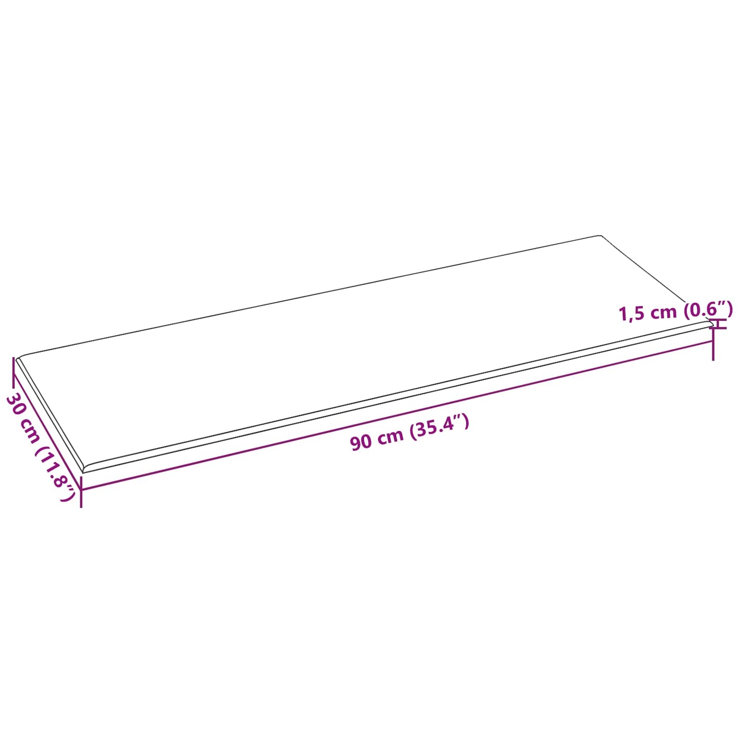 vidaXL Κεφαλάρι Τοίχου 12 pcs Σκούρο Γκρι 90 x 30 cm ύφασμα