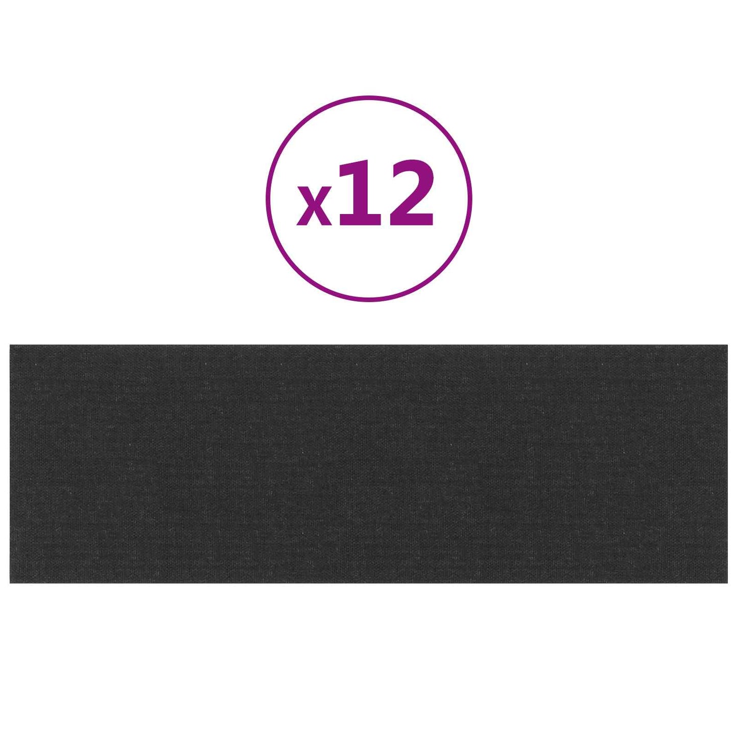 vidaXL Κεφαλάρι Τοίχου 12 pcs Μαύρο 90 x 30 cm ύφασμα