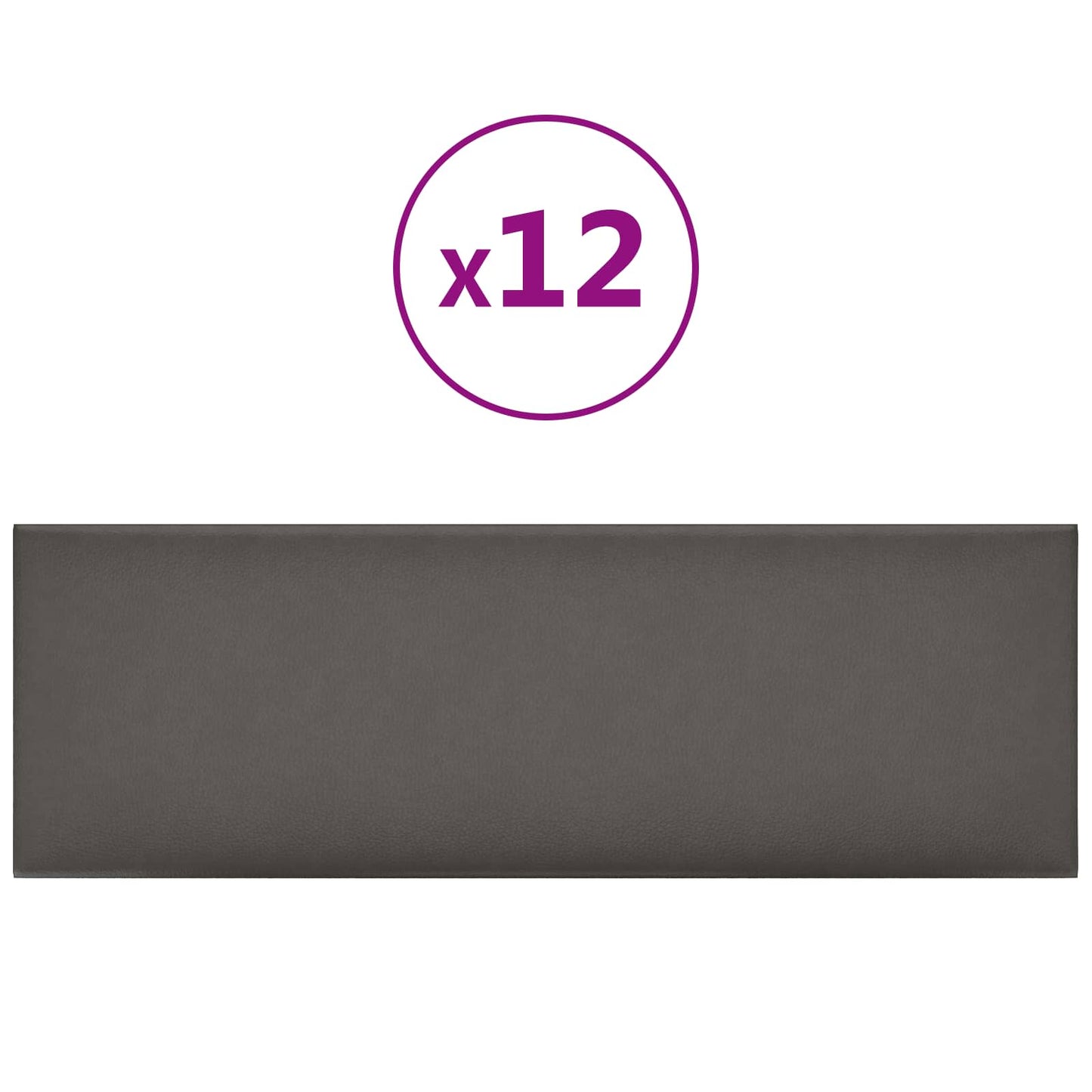 vidaXL Κεφαλάρι Τοίχου 12 pcs Γκρι 90 x 30 cm ύφασμα