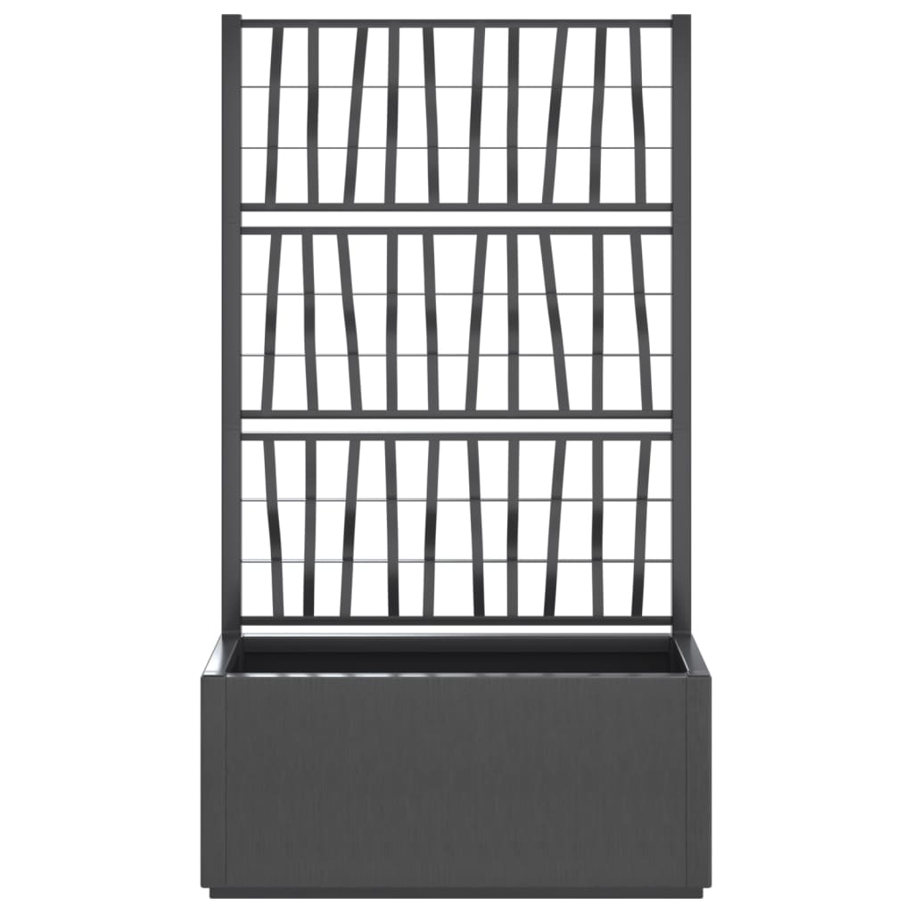 vidaXL Ζαρντινιέρα Κήπου με Καφασωτό Σκ. Γκρι 80 x 36 x 140 εκ. από PP