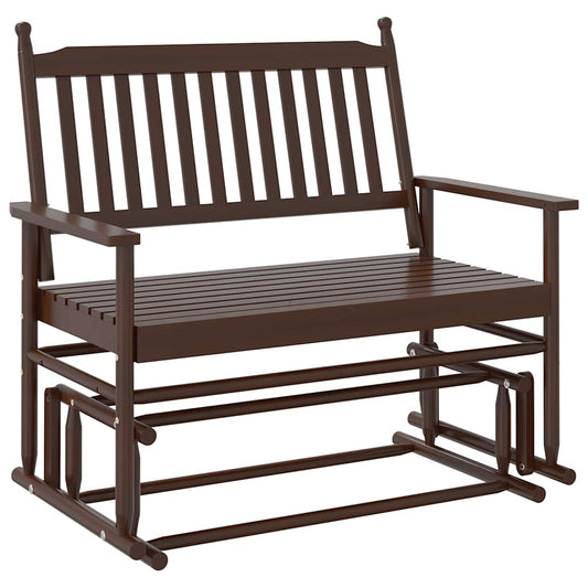 vidaXL Παγκάκι Κουνιστό Μαύρο 118x70x104,5 εκ. Μασίφ Ξύλο Λεύκας