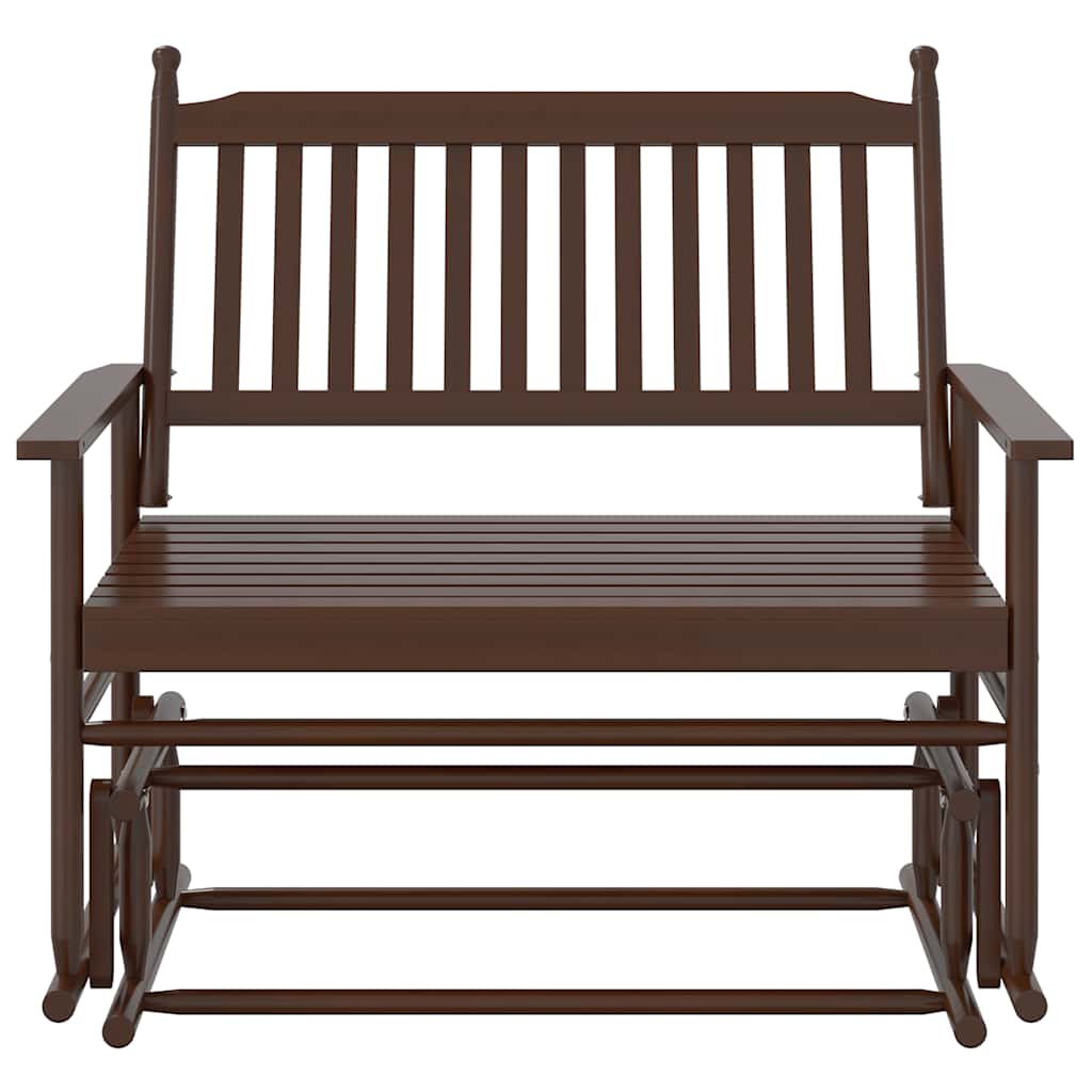 vidaXL Παγκάκι Κουνιστό Μαύρο 118x70x104,5 εκ. Μασίφ Ξύλο Λεύκας