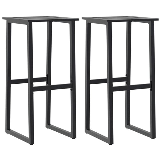 vidaXL Σκαμπό Μπαρ 2Τεμ. Μαύρα 38x38x80 εκ. Ατσάλι με Ηλ. Βαφή Πούδρας