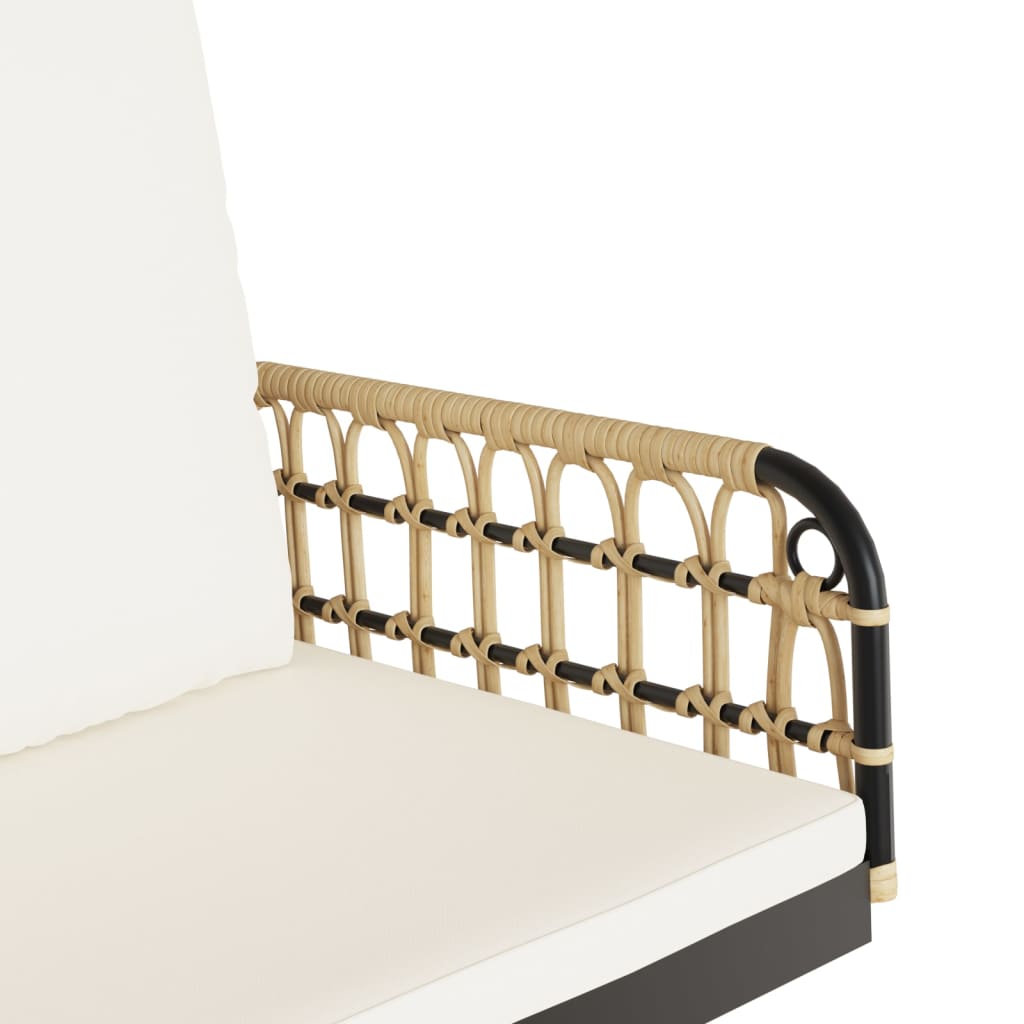 vidaXL Παγκάκι Κούνια 105x58x38 εκ. Συνθ. Ρατάν & Ατσάλι με Μαξιλάρια