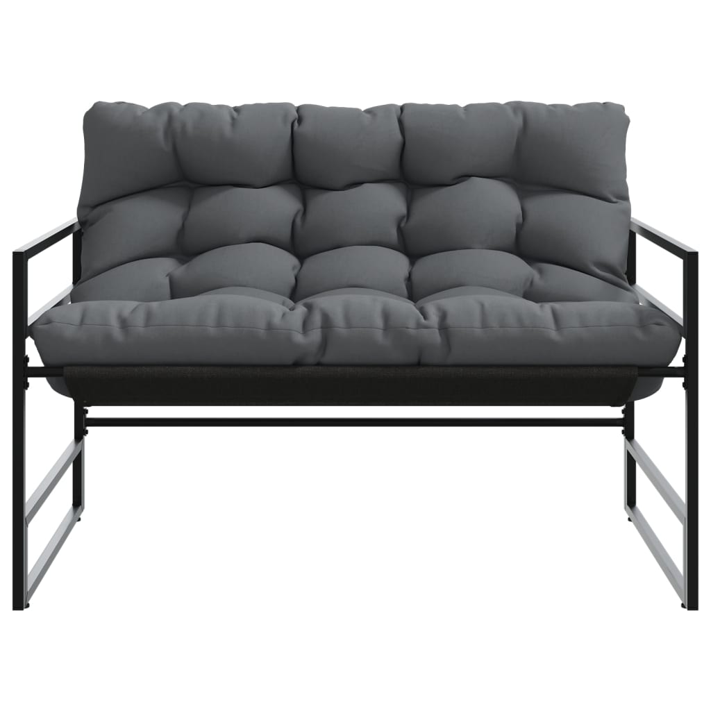 vidaXL Παγκάκι Κήπου Ανθρακί 113 εκ. από Ατσάλι με Μαξιλάρι