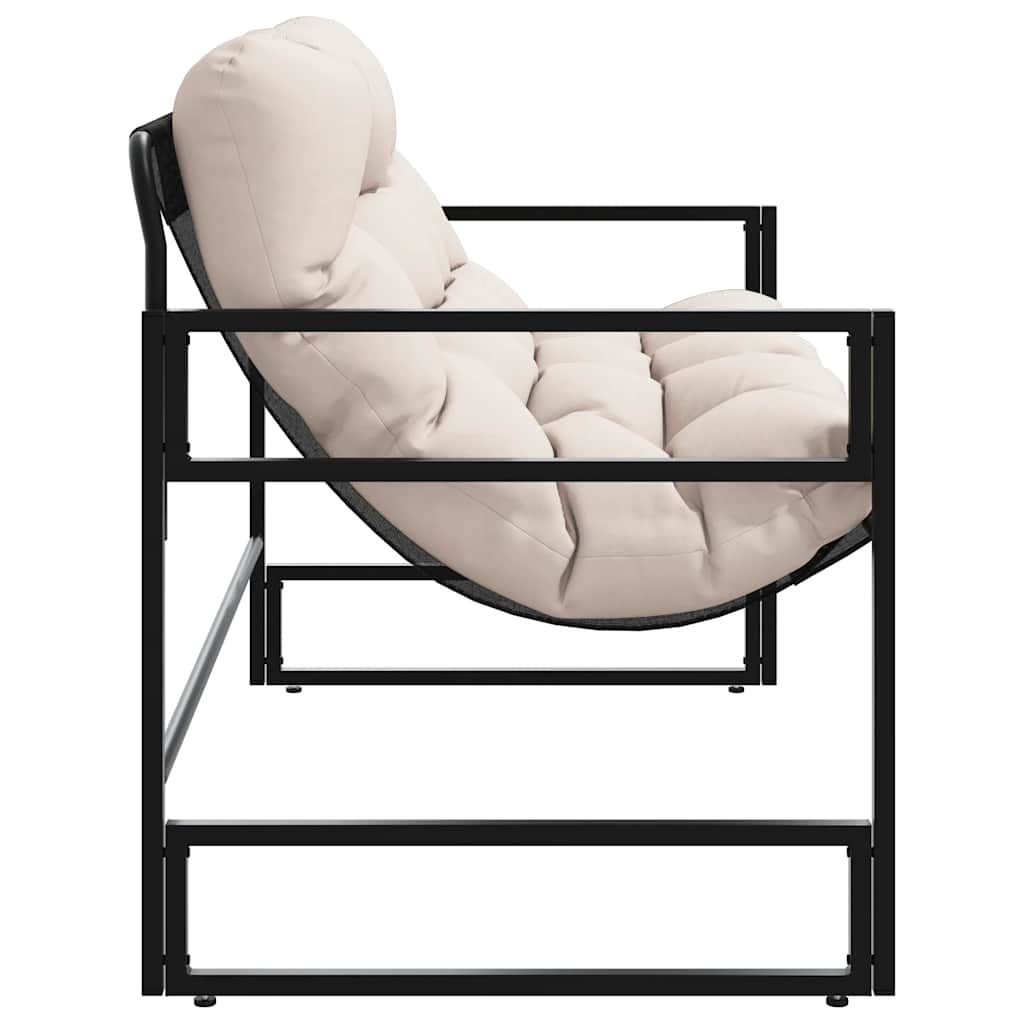 vidaXL Παγκάκι Κήπου Taupe 113 εκ. από Ατσάλι με Μαξιλάρι