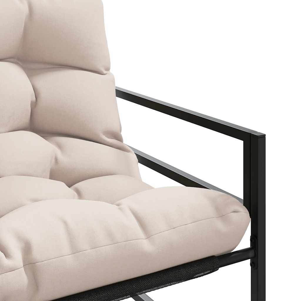 vidaXL Παγκάκι Κήπου Taupe 113 εκ. από Ατσάλι με Μαξιλάρι