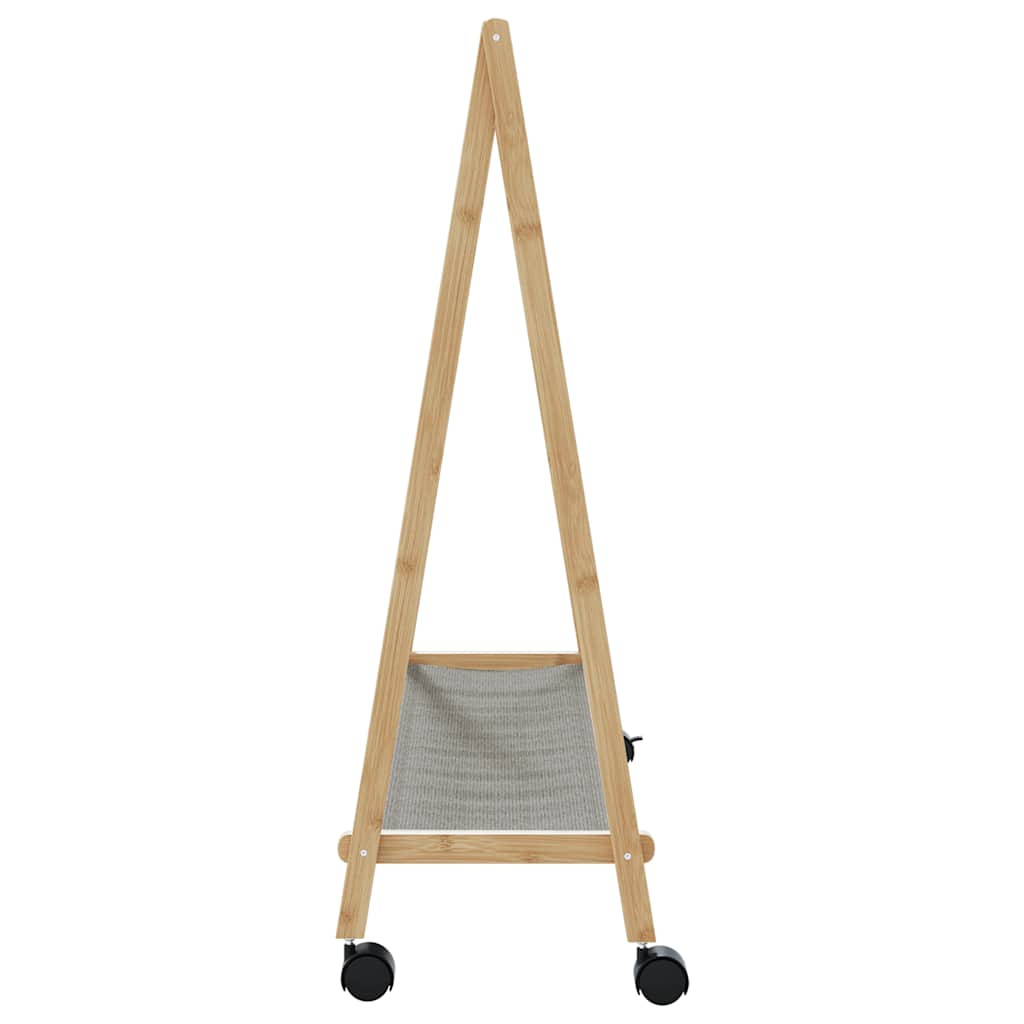 vidaXL Ράφι ρούχων με ράφια και ρόδες 106x34x106,5 cm Μπαμπού
