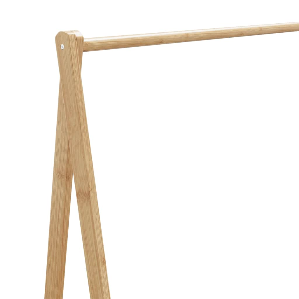 vidaXL Ράφι ρούχων με ράφια και ρόδες 106x34x106,5 cm Μπαμπού