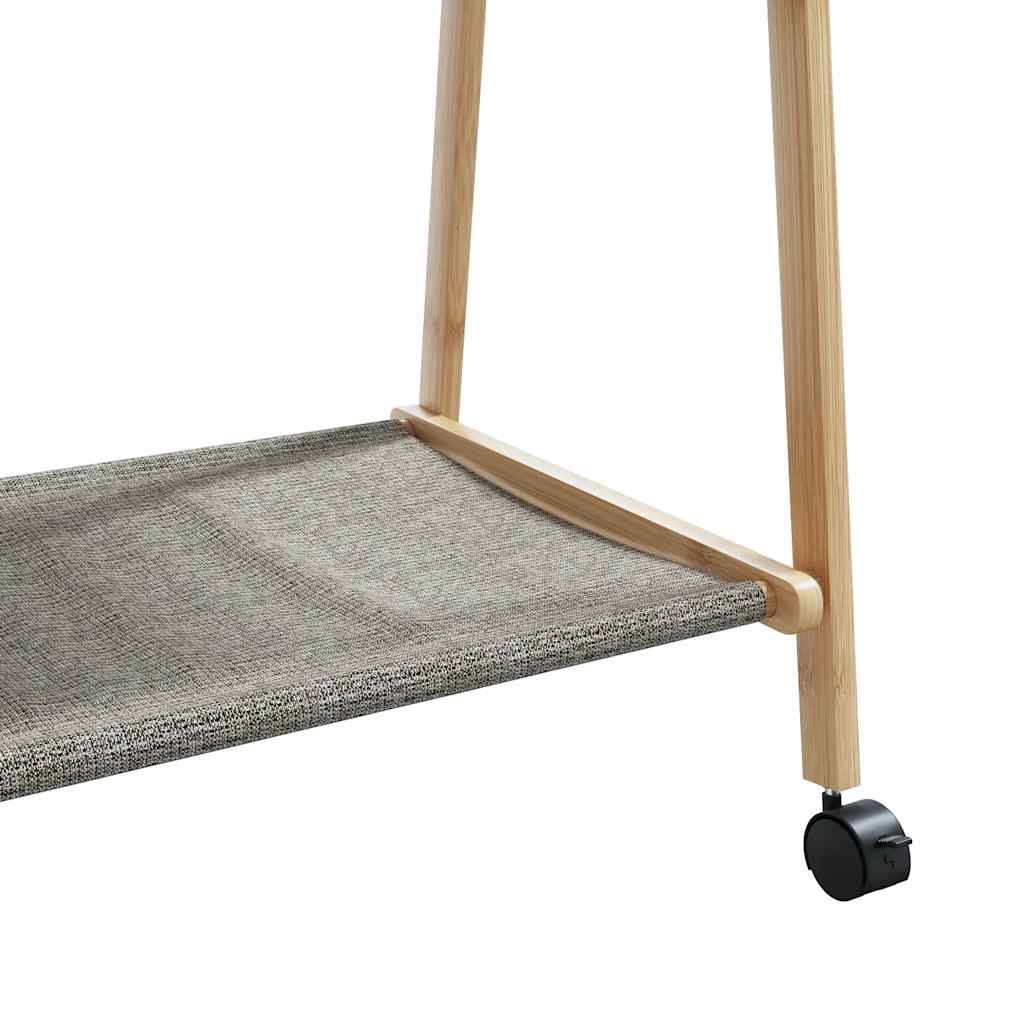 vidaXL Ράφι ρούχων με ράφια και ρόδες 106x34x106,5 cm Μπαμπού