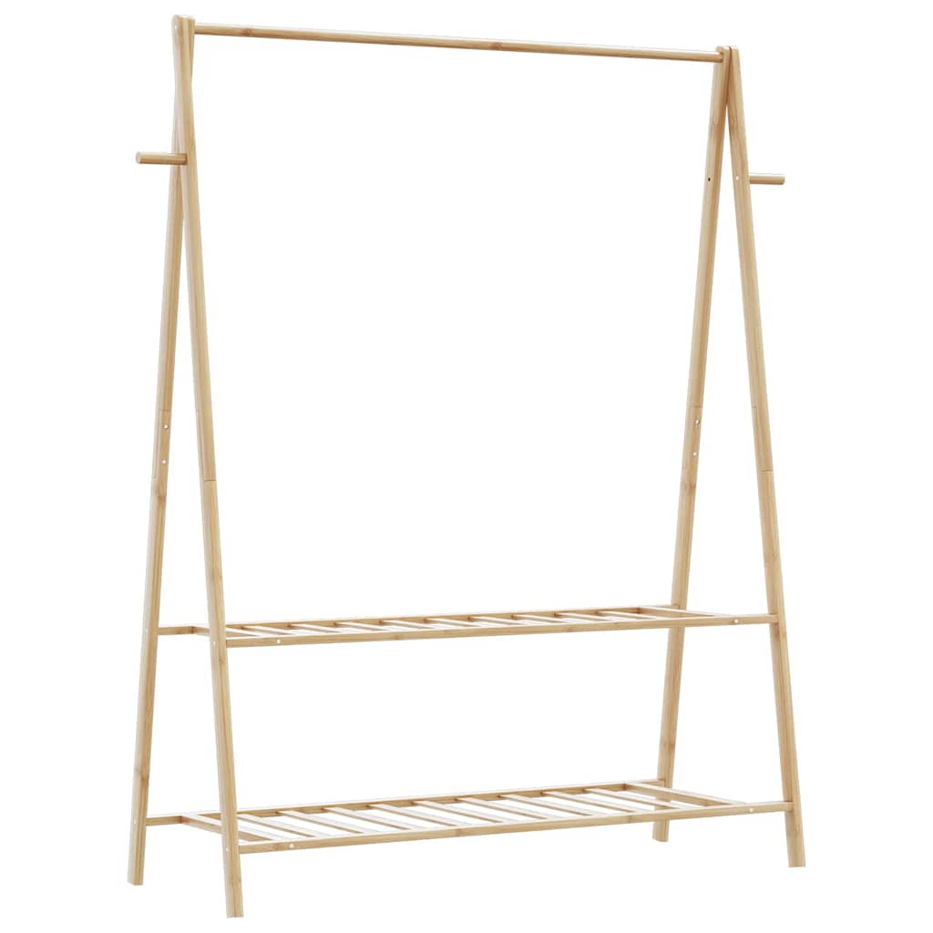 vidaXL Κρεμάστρα Ρούχων με Ράφια 132x45,5x150,5 εκ. Μπαμπού
