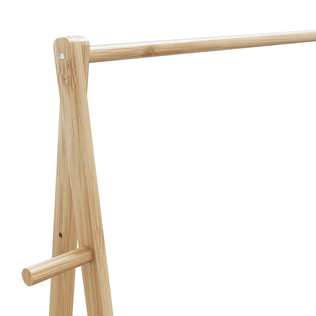 vidaXL Ράφι ρούχων με ράφια και ρόδες 132x45,5x155,5 εκ.Μπαμπού