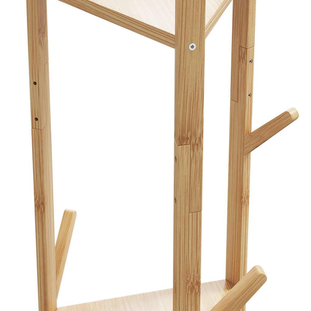 vidaXL Βάση για Ρούχα με Γάντζους και Ράφια 39x33x166 εκ. από Μπαμπού