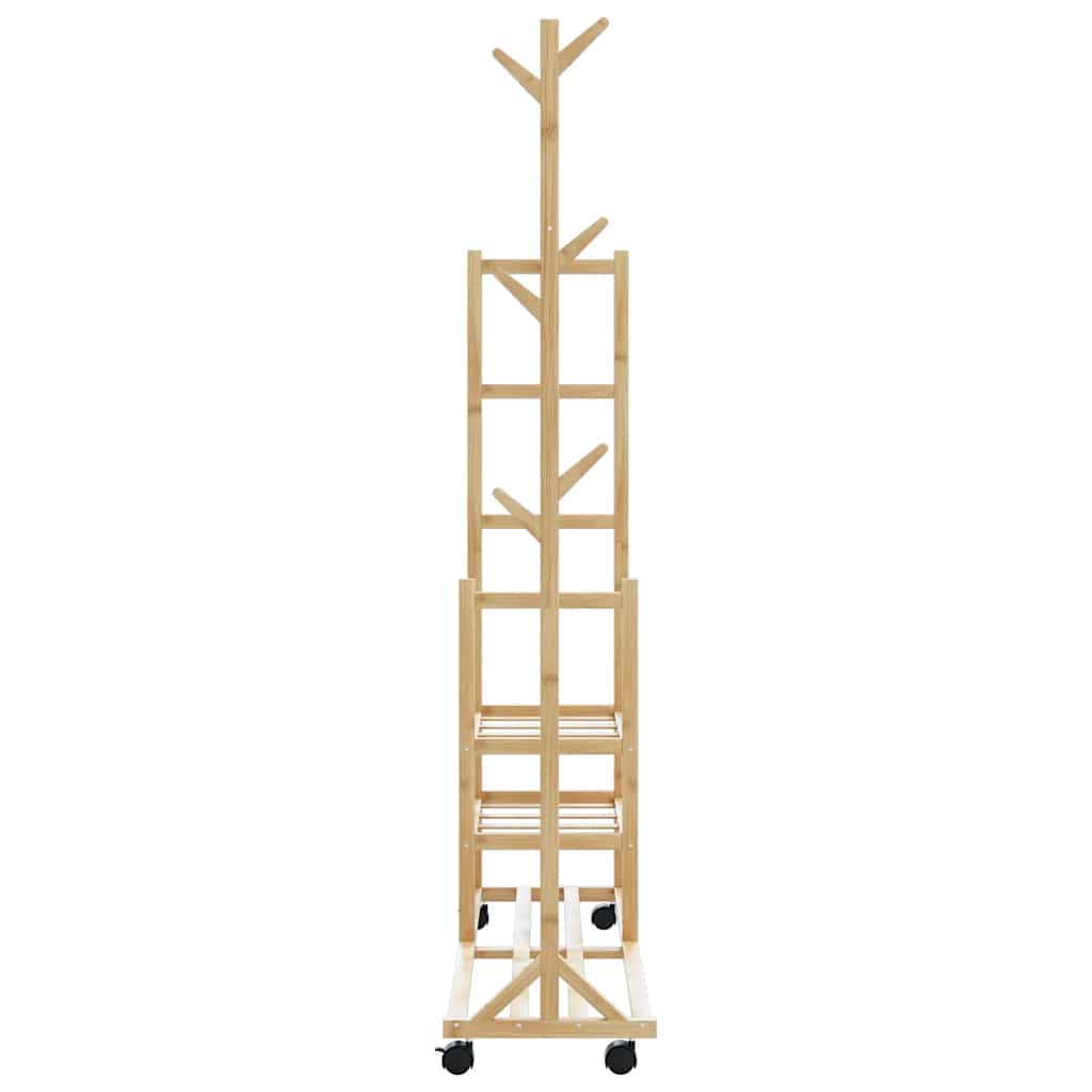 vidaXL Ράφι Ρούχων με Ράφια και Ρόδες 100x38x175,5 εκ. από Μπαμπού