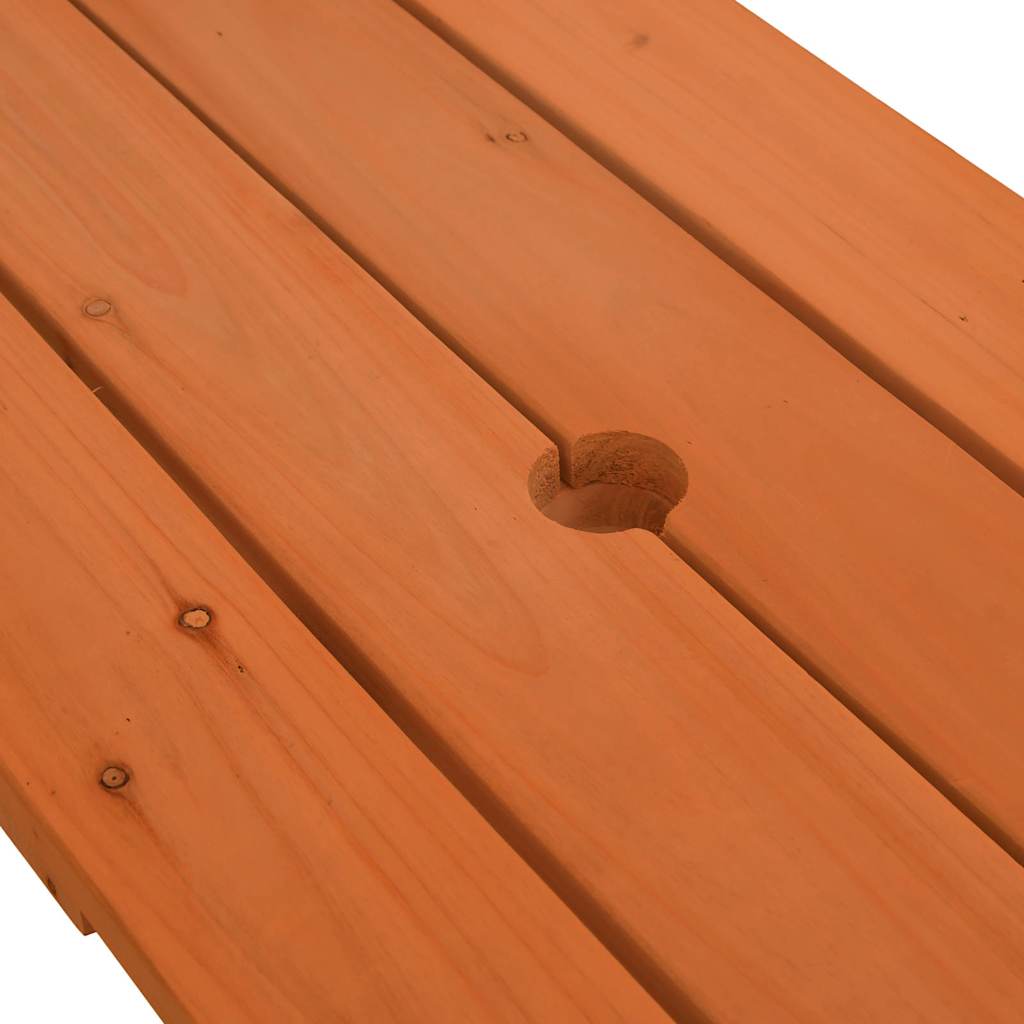 vidaXL Τραπέζι Πικνίκ για 4 Παιδιά με Οπή Ομπρέλας Μασίφ Ξύλο Ελάτης