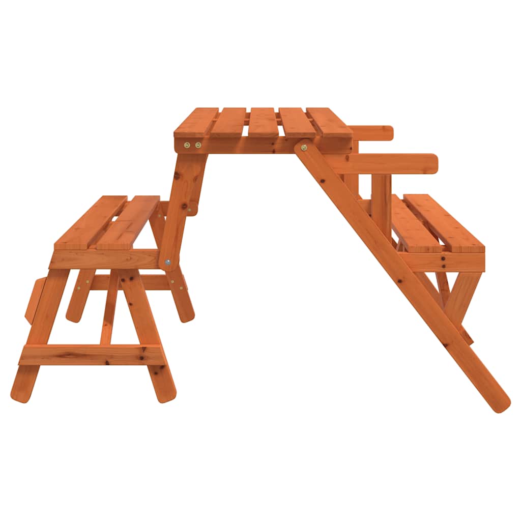 vidaXL Τραπέζι Πικνικ με Παγκάκια 2 σε 1 Μετατρέψιμο Μασίφ Ξύλο Ελάτης