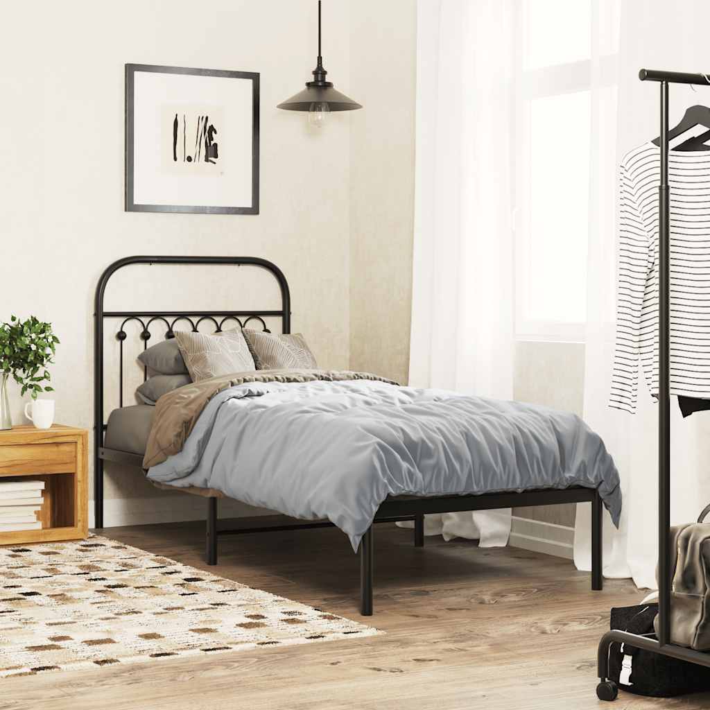 vidaXL Ανταλλακτικό κεφαλάρι Μαύρο 75 εκ. Μεταλλικό