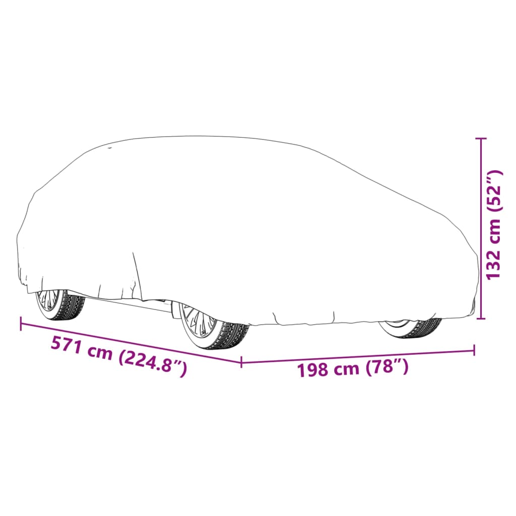vidaXL Κουκούλα Αυτοκινήτου για Sedan με Ιμάντες και Κλιπ Ασημί XXL