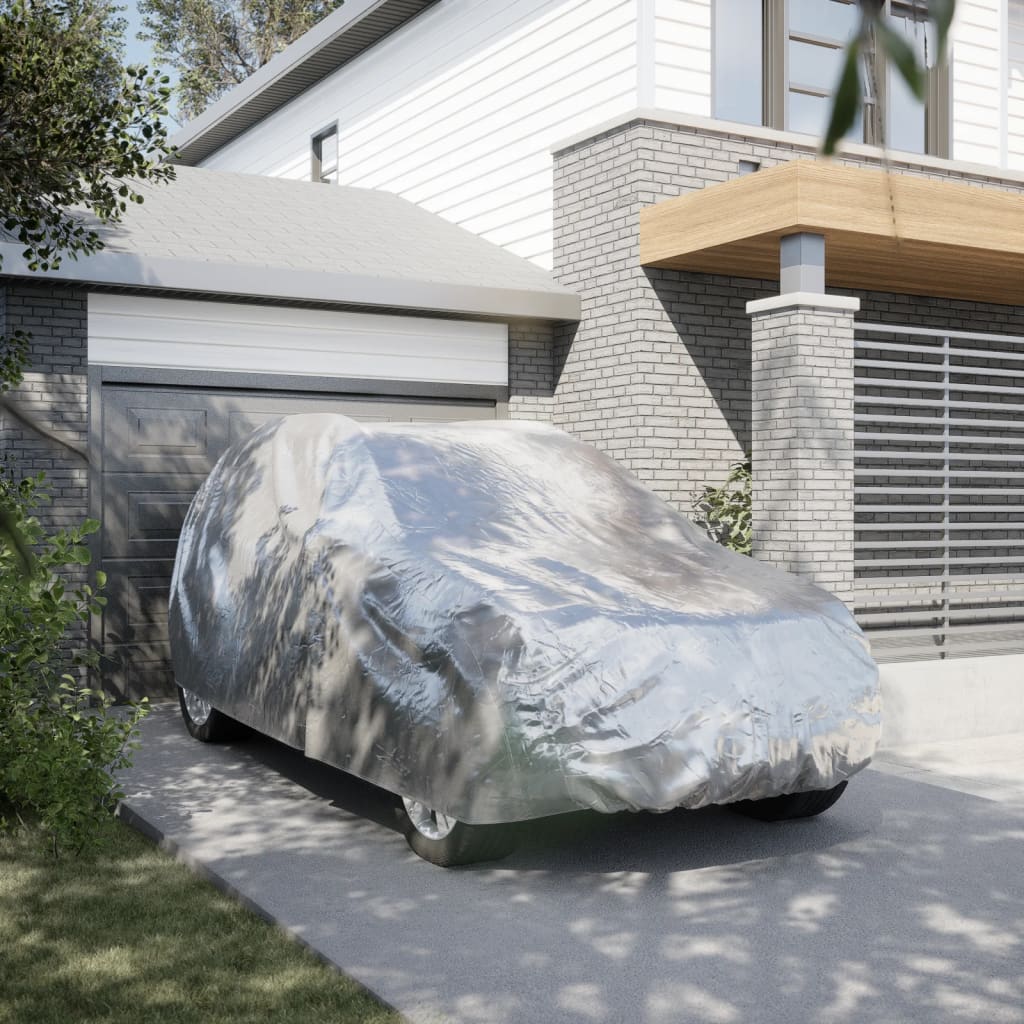 vidaXL Κουκούλα Αυτοκινήτου για SUV με Ιμάντες και Κλιπ Ασημί XL