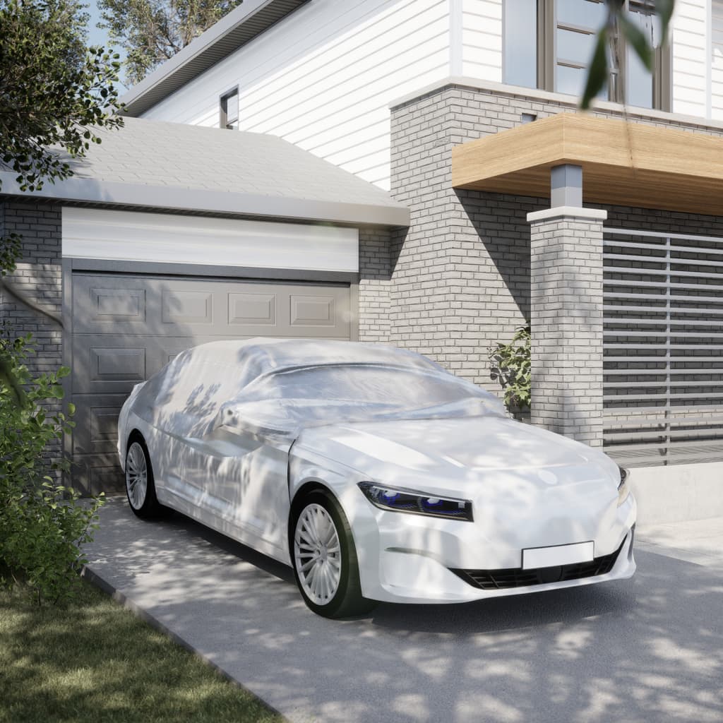 vidaXL Ημικουκούλα Αυτοκινήτου με Γάντζους Ασημί L