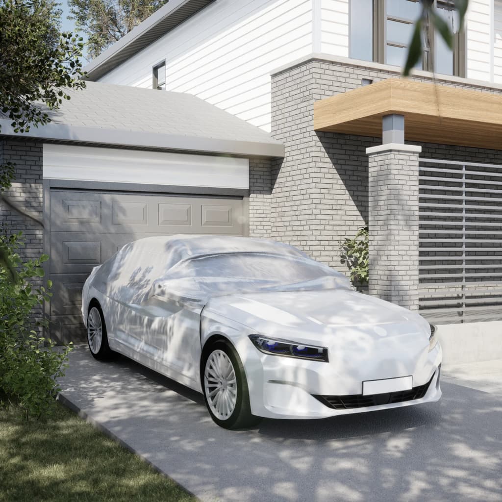 vidaXL Ημικουκούλα Αυτοκινήτου με Γάντζους Ασημί XL