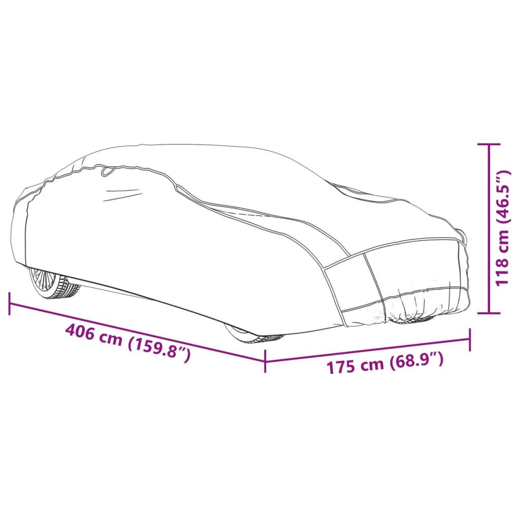 vidaXL Κουκούλα Αυτοκινήτου Sedan Προστασίας από Χαλάζι Γκρι/Ασημί S
