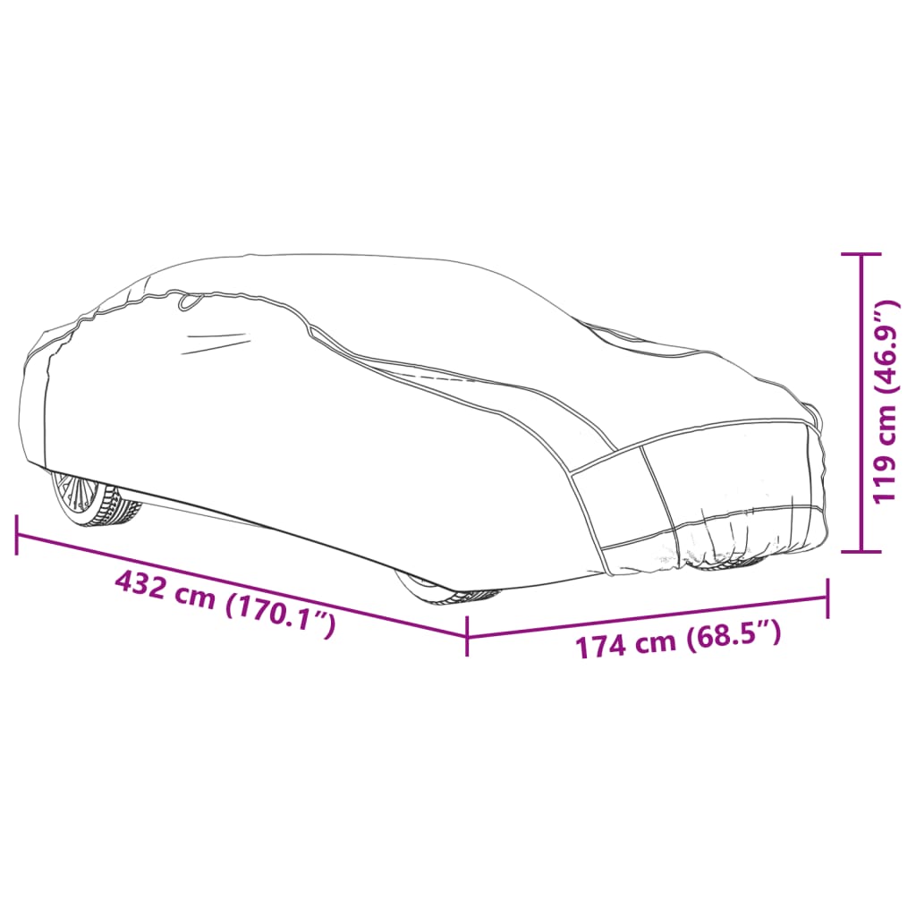 vidaXL Κουκούλα Αυτοκινήτου Sedan Προστασίας από Χαλάζι Γκρι/Ασημί M