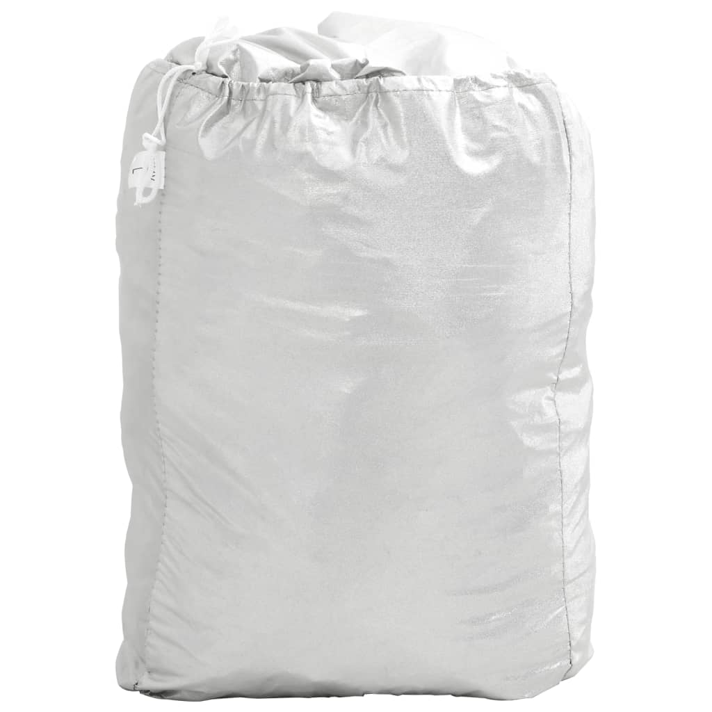 vidaXL Κουκούλα Αυτοκινήτου για Sedan με Ιμάντες/Κλιπ Ασημί XXL PEVA