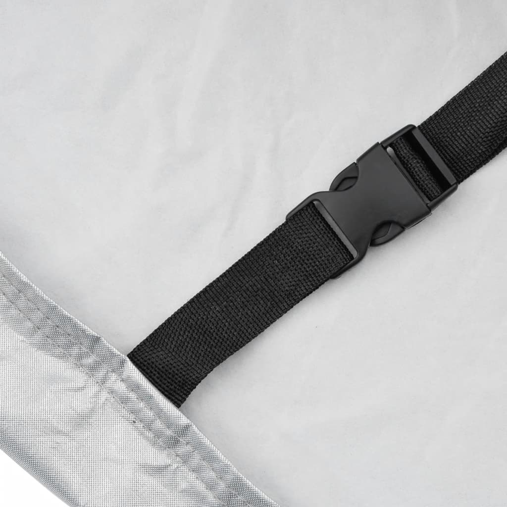 vidaXL Κουκούλα Αυτοκινήτου για Sedan με Ιμάντες/Κλιπ Ασημί XXL PEVA