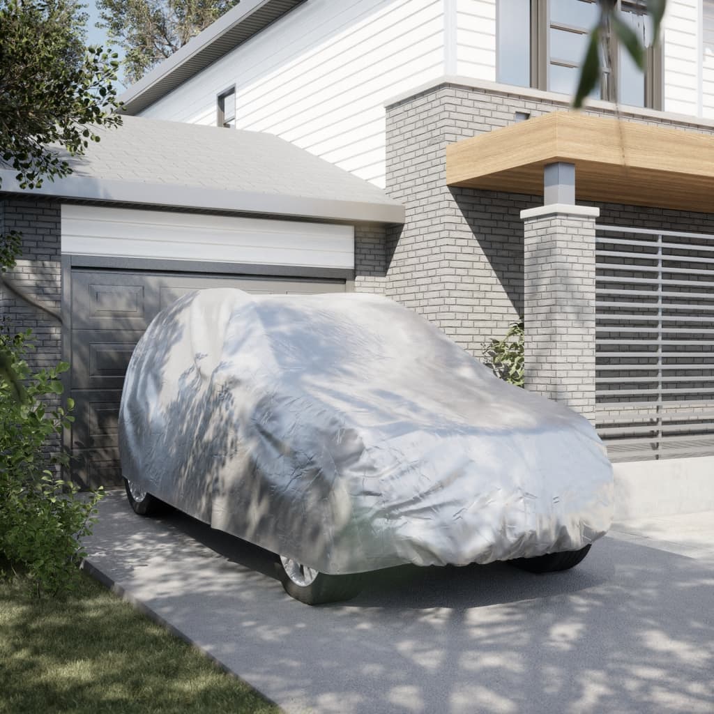 vidaXL Κουκούλα Αυτοκινήτου για SUV με Ιμάντες και Κλιπ Ασημί M PEVA