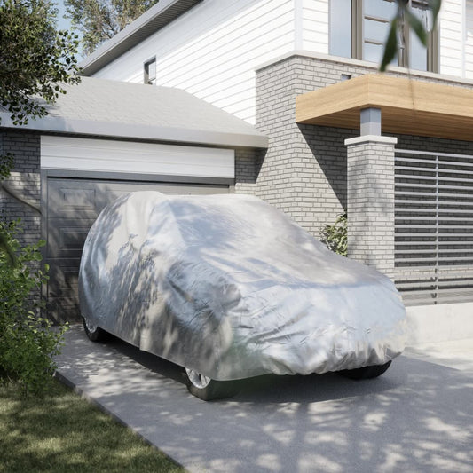 vidaXL Κουκούλα Αυτοκινήτου για SUV με Ιμάντες και Κλιπ Ασημί L PEVA