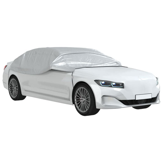 vidaXL Ημικουκούλα Αυτοκινήτου με Γάντζους Ασημί M PEVA