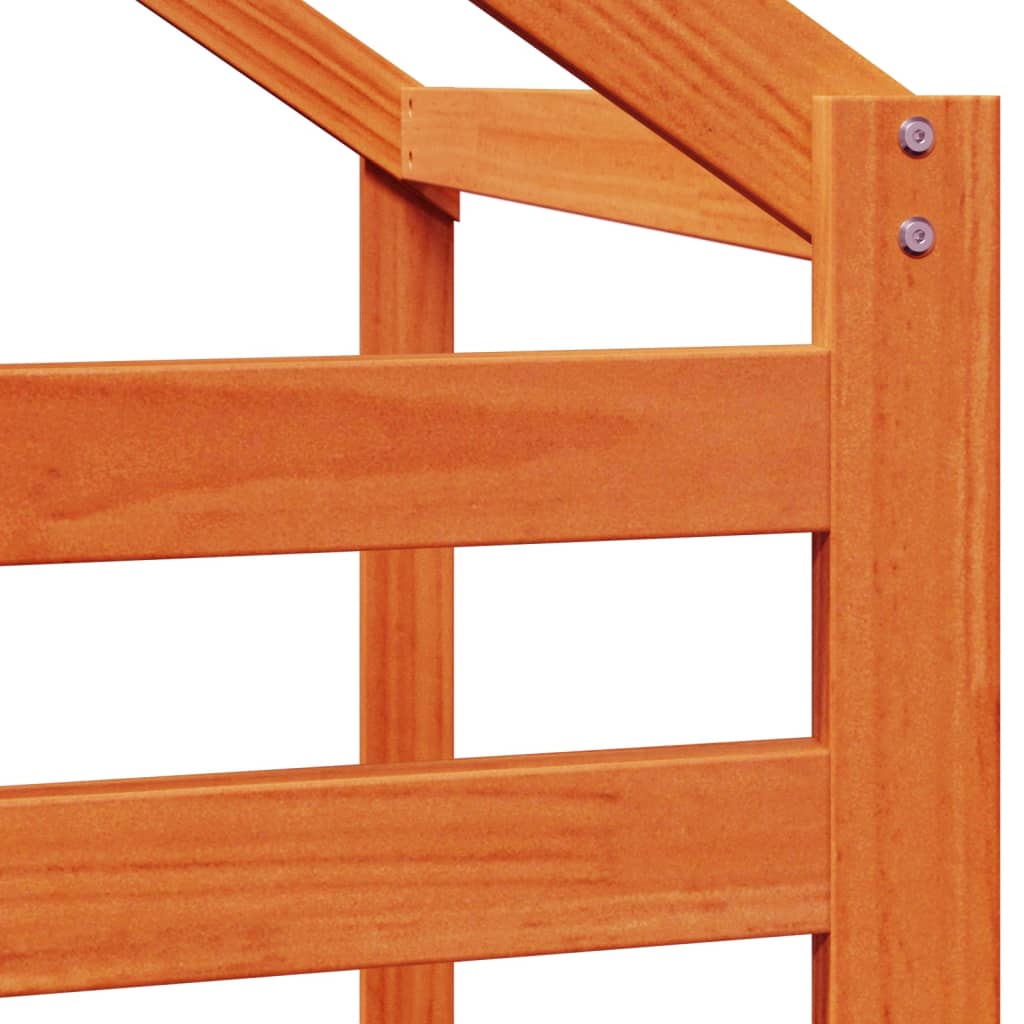 vidaXL Οροφή Κρεβατιού Παιδική Καφέ 188x97x113 εκ. Μασίφ Ξύλο Πεύκου