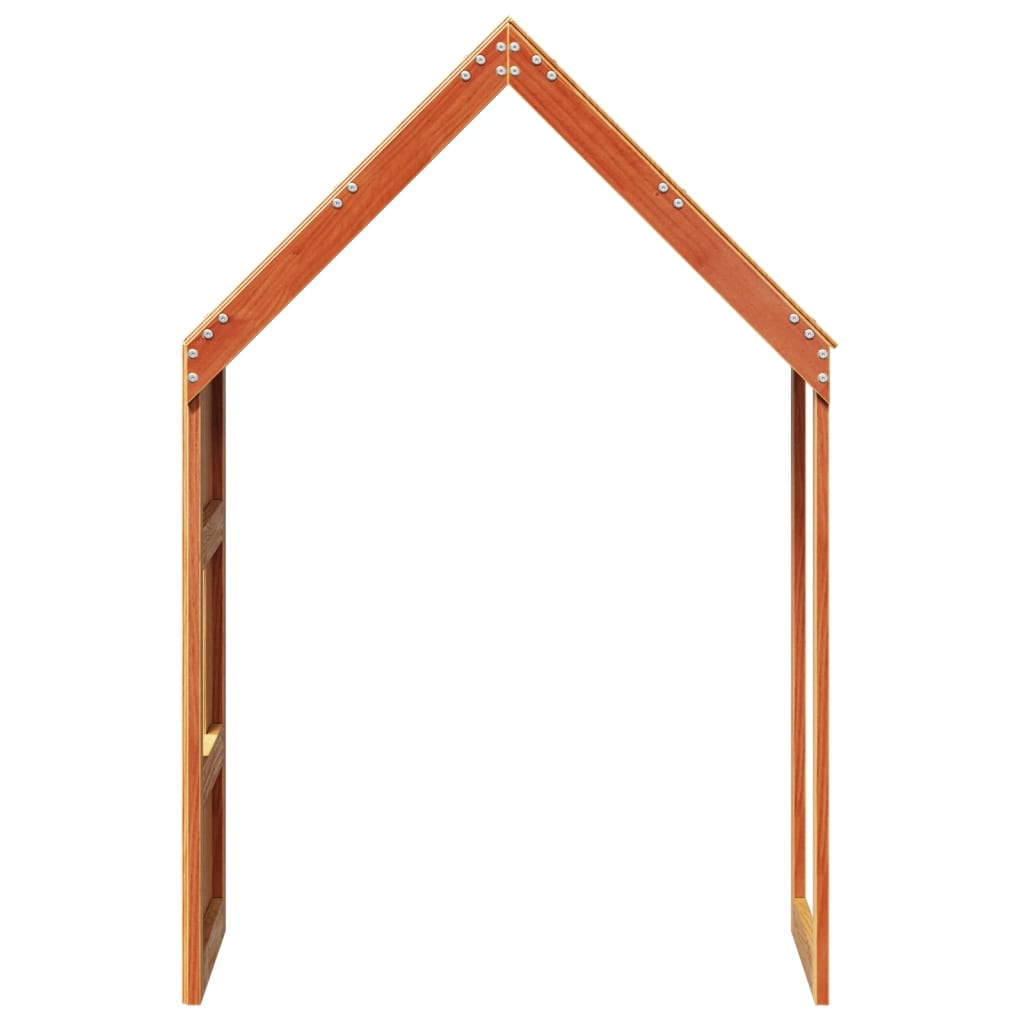 vidaXL Οροφή Κρεβατιού Παιδική Καφέ 55x84x132 εκ. Μασίφ Ξύλο Πεύκου