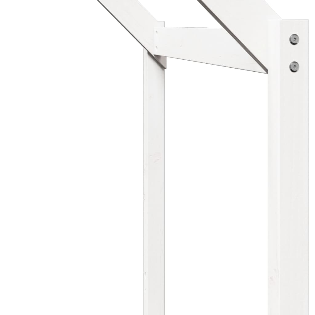 vidaXL Οροφή Κρεβατιού Παιδική Λευκό 203x95,5x142εκ. Μασίφ Ξύλο Πεύκου