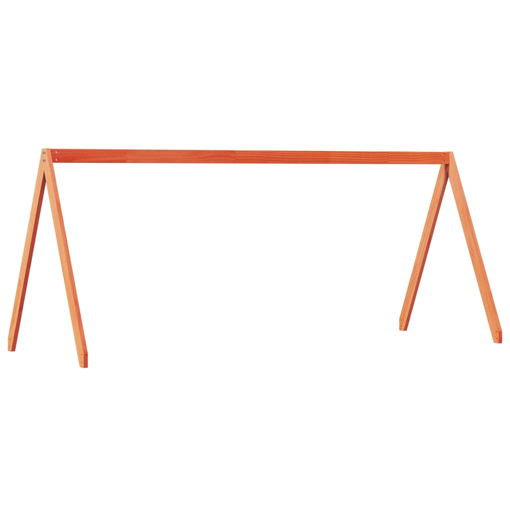 vidaXL Οροφή Κρεβατιού Παιδική Καφέ 199x95,5x88 εκ. Μασίφ Ξύλο Πεύκου