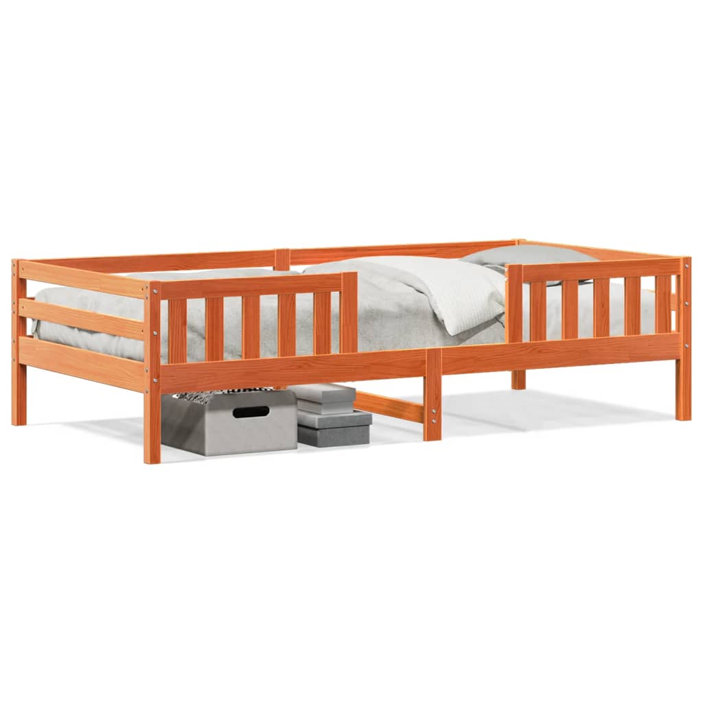 vidaXL Σκελετός Κρεβ. Χωρίς Στρώμα Καφέ 80x200 εκ. Μασίφ Ξύλο Πεύκου