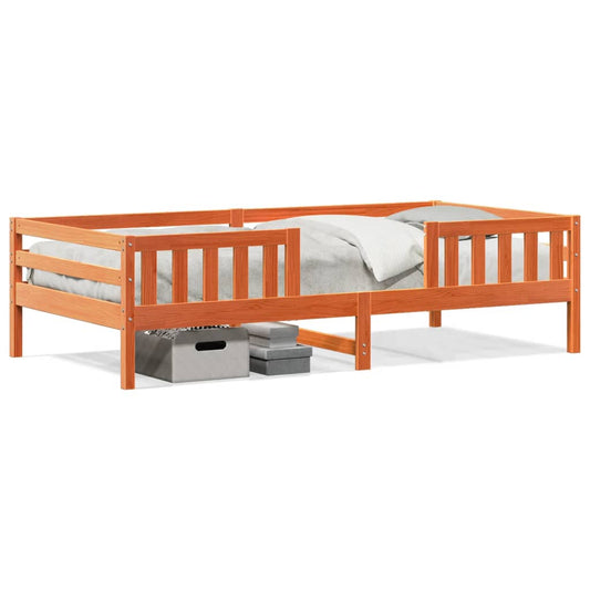 vidaXL Σκελετός Κρεβ. Χωρίς Στρώμα Καφέ 80x200 εκ. Μασίφ Ξύλο Πεύκου