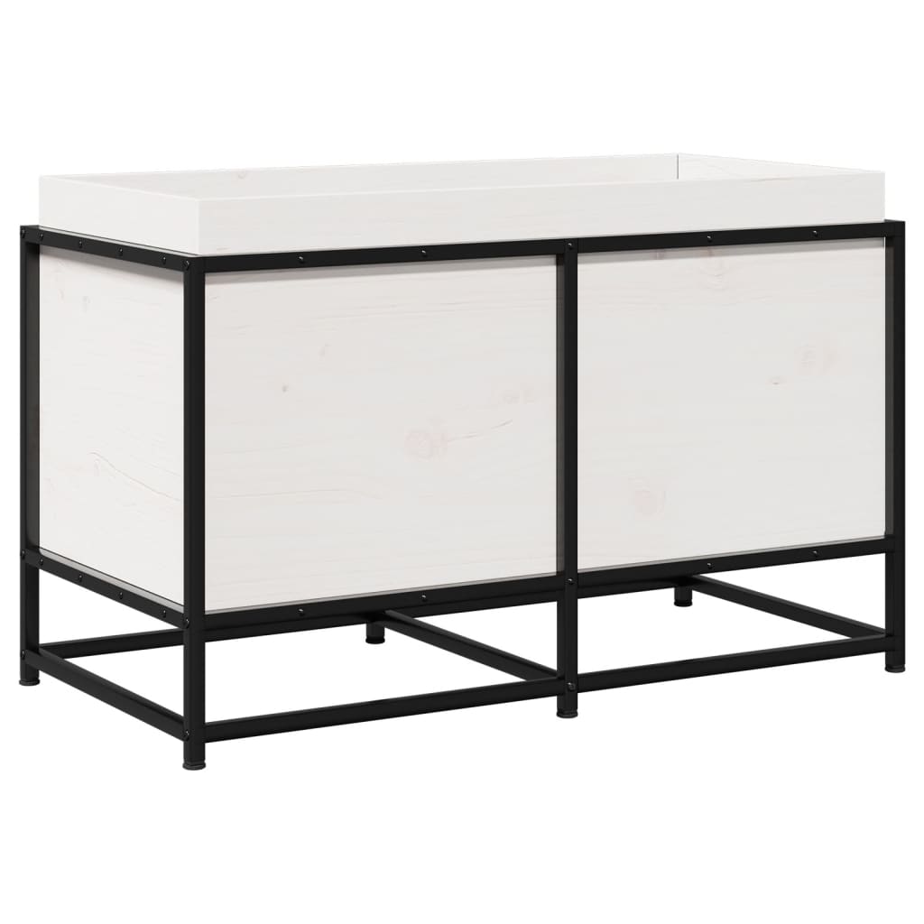 vidaXL Ζαρντινιέρα Λευκή. 80x40x50 εκ από Μασίφ Ξύλο Πεύκου