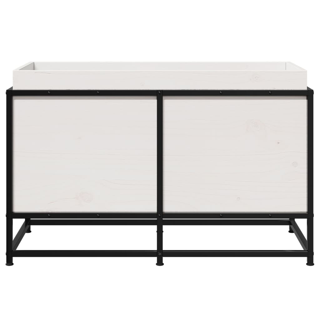 vidaXL Ζαρντινιέρα Λευκή. 80x40x50 εκ από Μασίφ Ξύλο Πεύκου