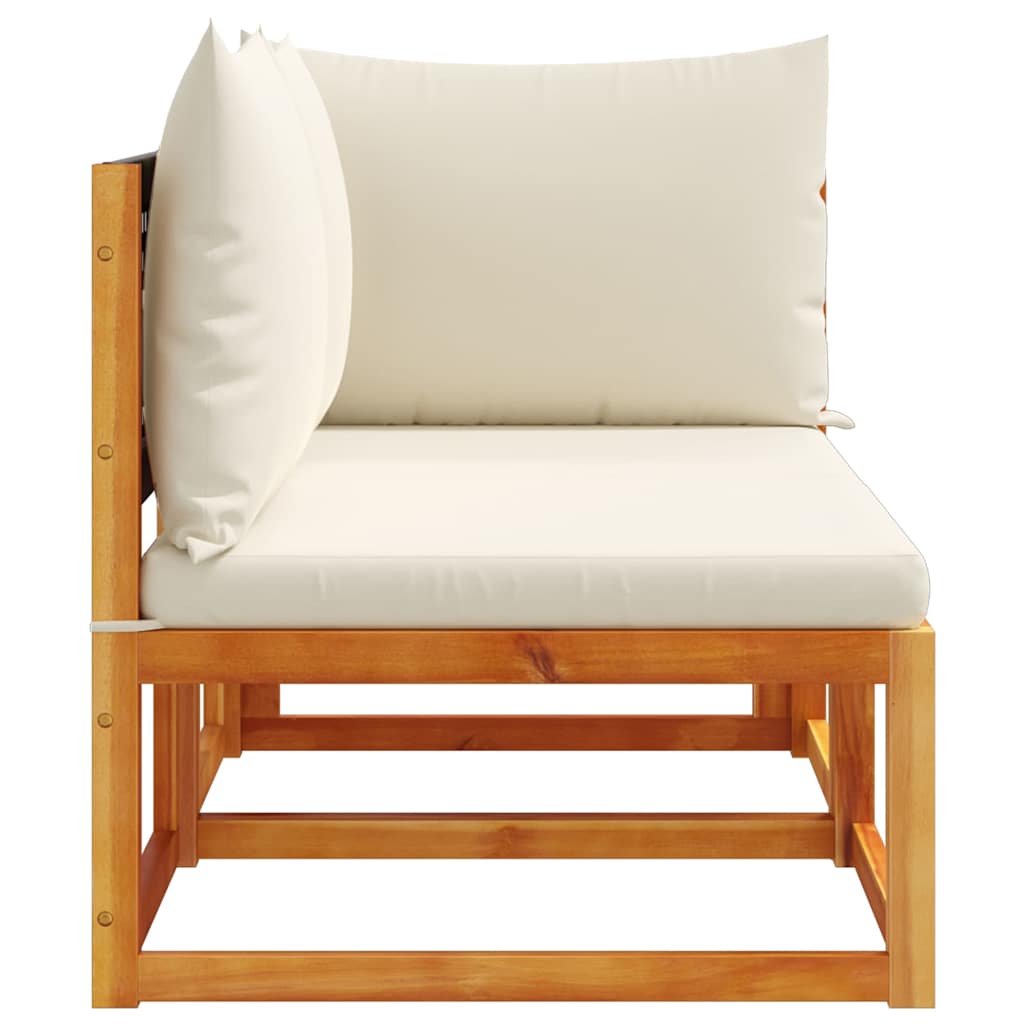 vidaXL Καναπές Κήπου Διθέσιος με Μαξιλάρια από Ξύλο Ακακίας & Ρατάν