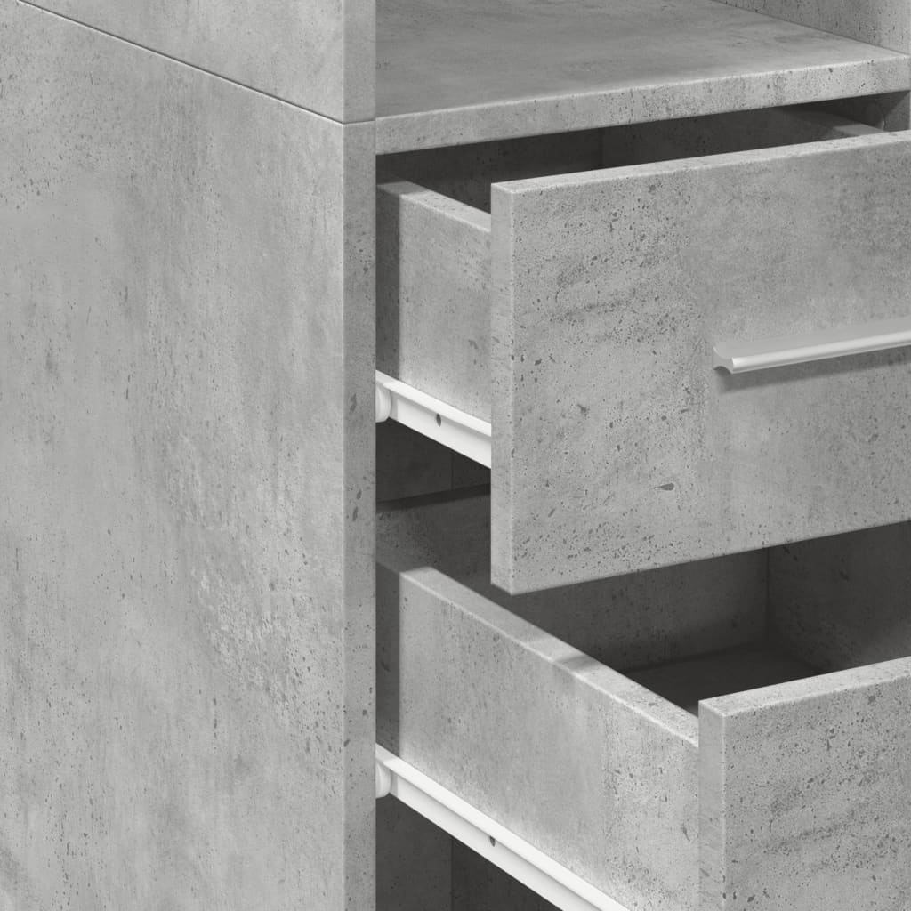 vidaXL Ντουλάπι Γκρι Σκυροδέματος 30x42,5x185 εκ. Επεξεργασμένο Ξύλο