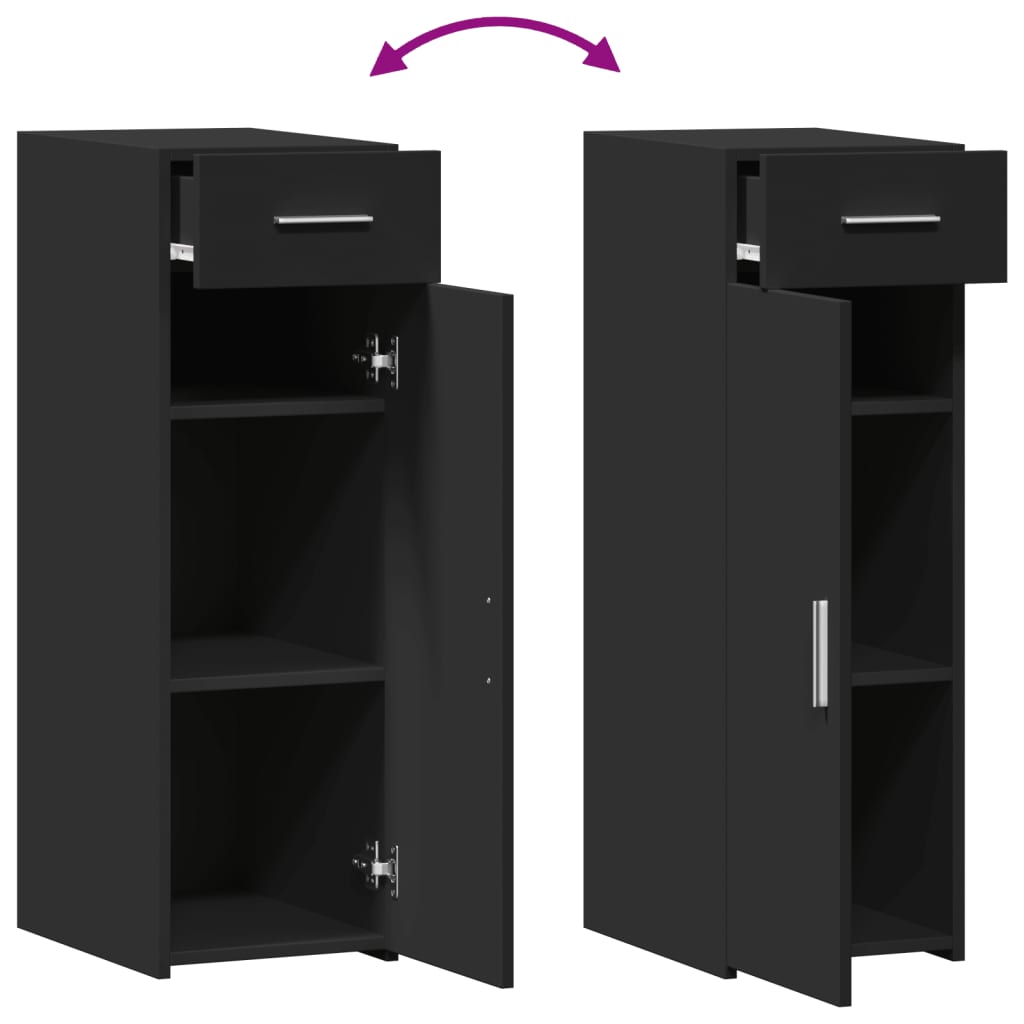 vidaXL Συρταριέρα Μαύρη 30x42,5x93 εκ. από Επεξεργασμένο Ξύλο