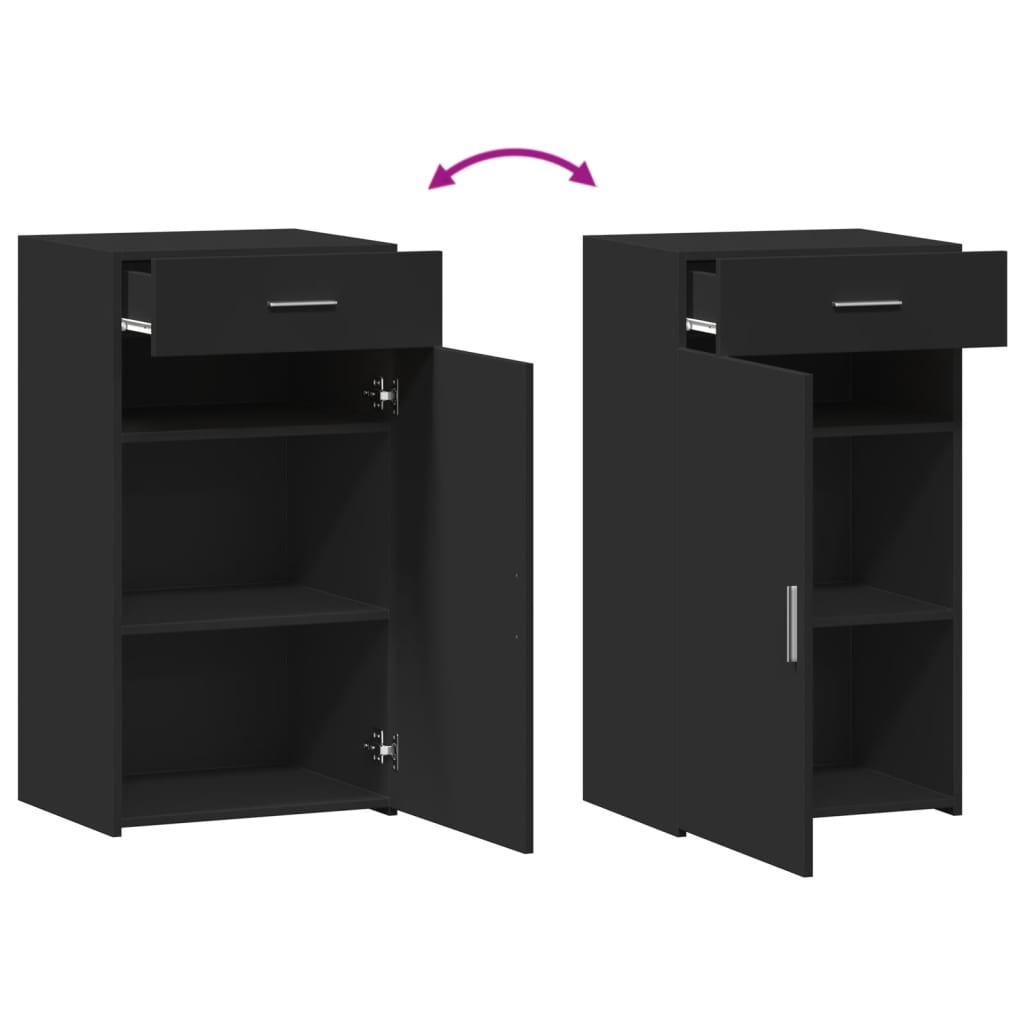 vidaXL Συρταριέρα Μαύρη 50x42,5x93 εκ. από Επεξεργασμένο Ξύλο