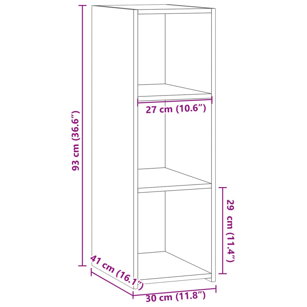 vidaXL Συρταριέρα Λευκή 30x42,5x93 εκ. από Επεξεργασμένο Ξύλο